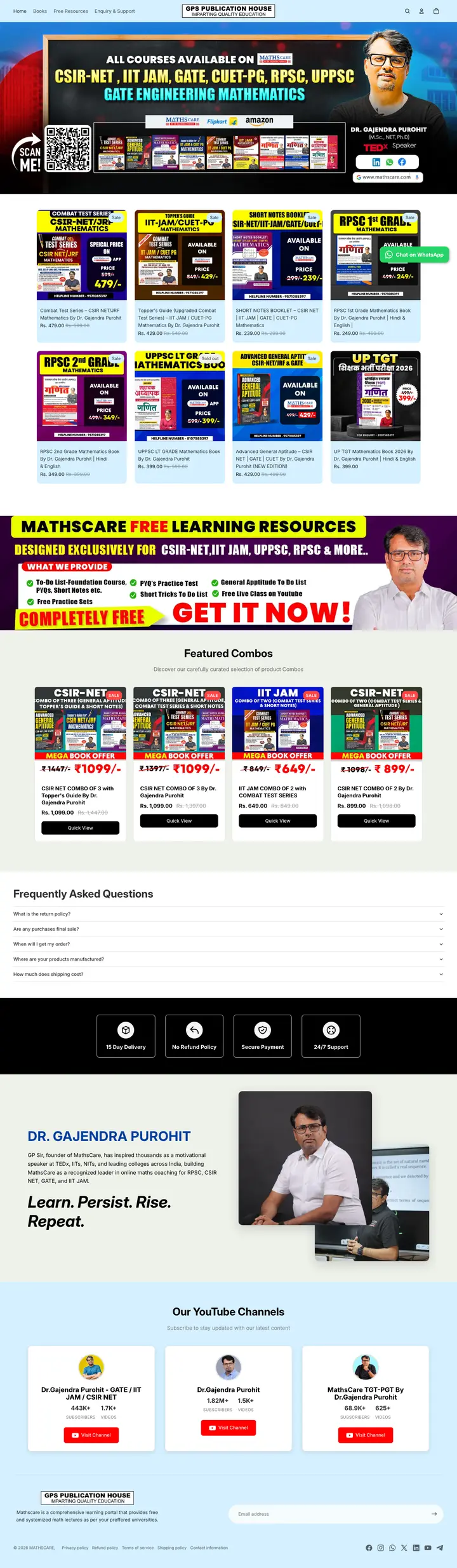 MathsCare Books website home page