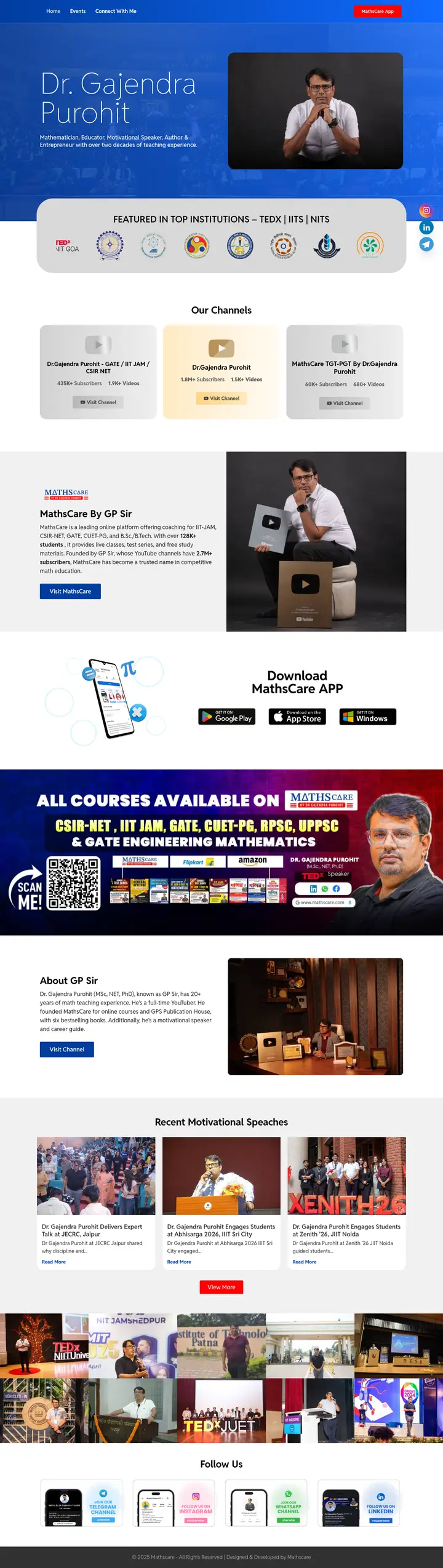 Dr. Gajendra Purohit website home page